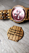 Vernida - Wooden Pink Face Chronograph Watch